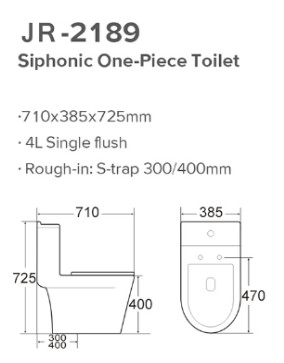 ضدباکتری فیلیپین Watercloset S Trap Toilet Siphonic Wc Single Flush 4L