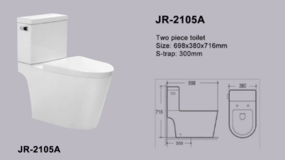 کمد آب یک تکه Siphonic دارای گواهینامه UPC Mute Stabilize Watercloset Philippine