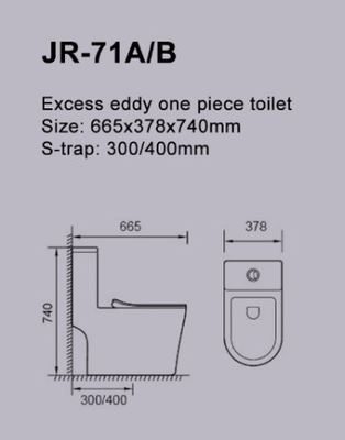 Commode Siphonic Excess Eddy With S Trap Superswirl Flush دارای گواهی CE