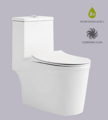 Commode Siphonic Excess Eddy With S Trap Superswirl Flush دارای گواهی CE